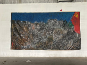 Ioannis Kadras, Mixed Media on Canvas, 220x 380 cm, 2023