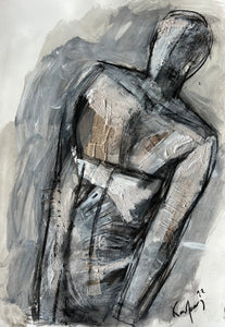 Ioannis Kadras, Mixed Media ( Charcoal), Drawing, 50 x 70 cm excluded Passepartout Size .