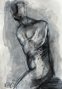 Ioannis Kadras, Mixed Media ( Charcoal), Drawing, 50 x 70 cm excluded Passepartout Size .