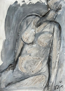 Ioannis Kadras, Mixed Media (Charcoal on Paper) Drawing, 70 x 50 cm ( excluding Passepartout and Frame)