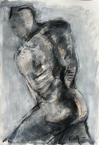 Ioannis Kadras, Mixed Media ( Charcoal), Drawing, 50 x 70 cm excluded Passepartout Size .