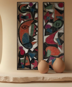 Ioannis Kadras, Mixed Media on Burlap, 300 x 186 cm, 2024