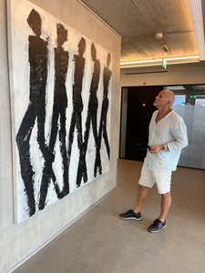 Ioannis Kadras, Mixed Media on Canvas, 200 x 200 cm, 2019