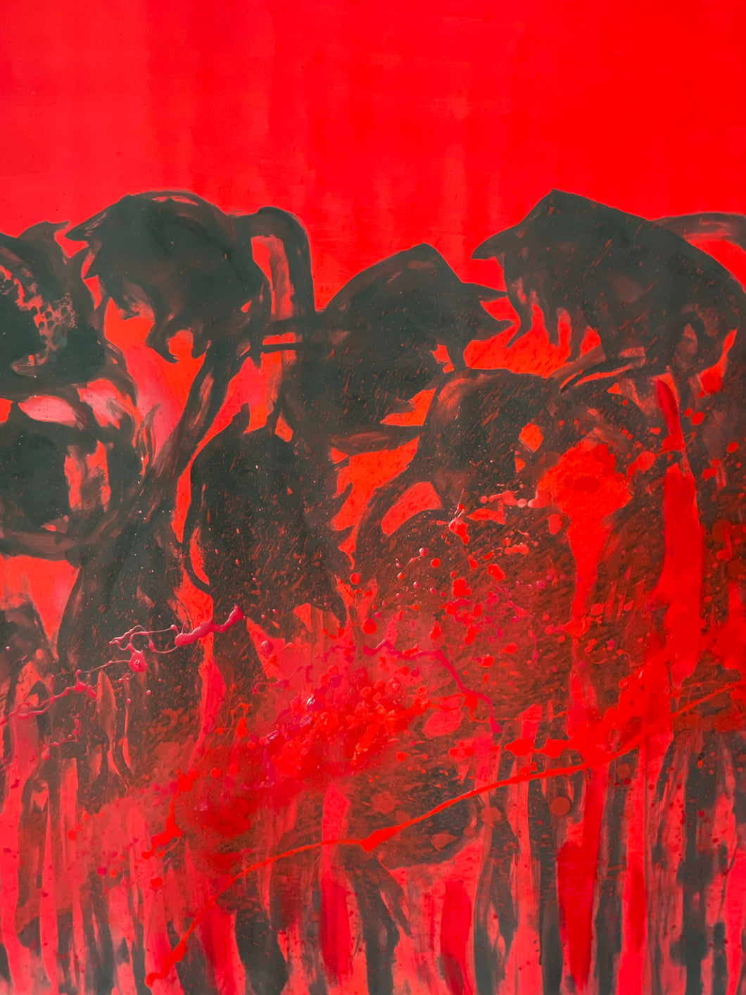 Ioannis Kadras, Mixed Media on Canvas, 220 x 1000 cm, 2024