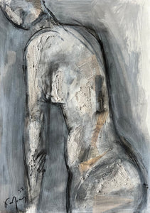 Ioannis Kadras, Mixed Media (Charcoal on Paper) Drawing, 70 x 50 cm ( excluding Passepartout and Frame)