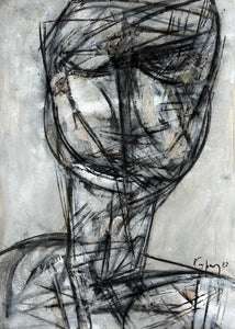 Ioannis Kadras, Mixed Media ( Charcoal), Drawing, 50 x 70 cm excluded Passepartout Size .