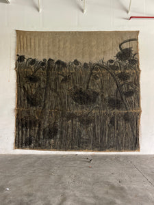 Ioannis Kadras, Mixed Media on Burlap, 400x500 cm, 2023