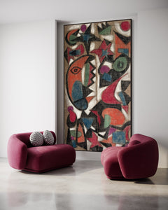 Ioannis Kadras, Mixed Media on Burlap, 300 x 186 cm, 2024